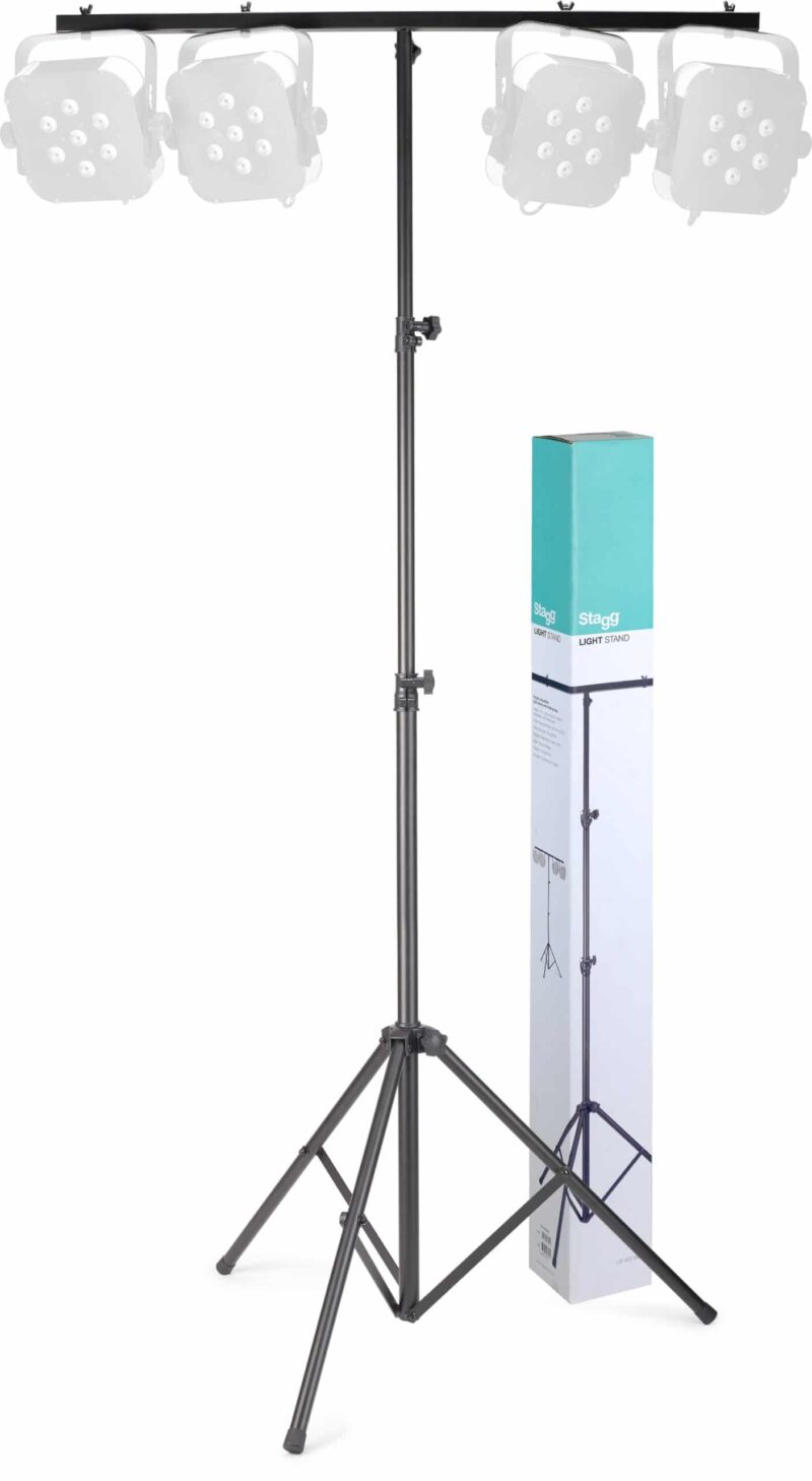 Stagg LIS-0822BK height adjustable light stand with folding legs