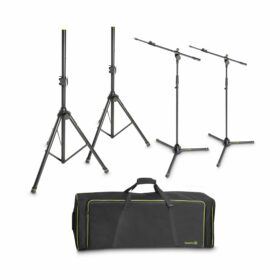 Gravity SSMS Set 1 - 2 Speaker and 2 Microphone Stands in Transp