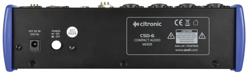 Citronic CSD-6 Compact Mixer with BT receiver + DSP Effects